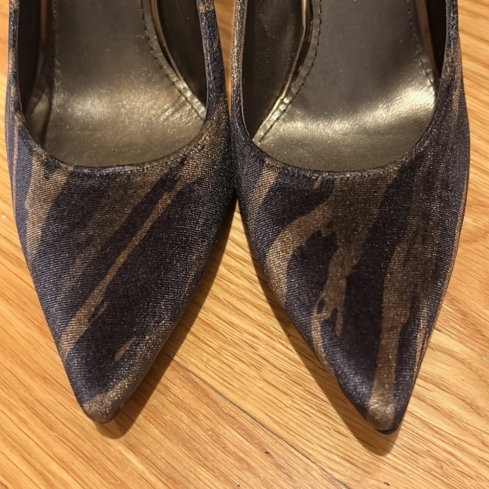 Stuart Weitzman Velvet Camo Printed Heels